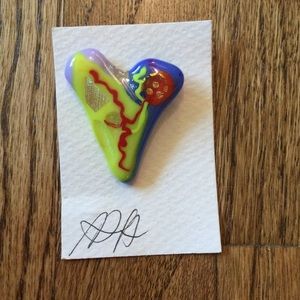 Original glass art pin